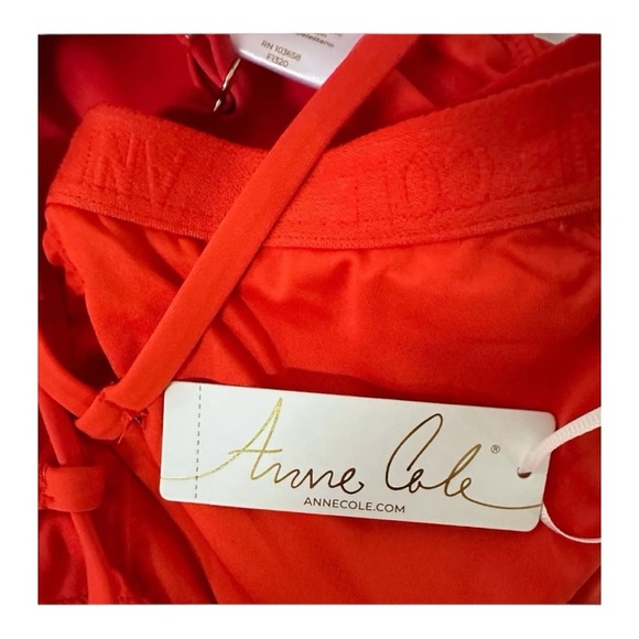 Anne Cole Red Spice High Neck Tankini Shirred Size Small NEW Style 23MT20601 - Picture 2 of 9